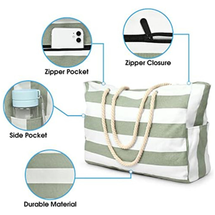 Strandtasche mit Praktischem Außentasche Karnz