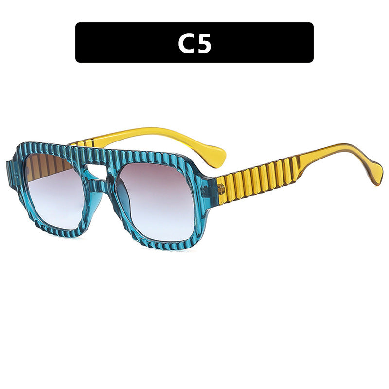 Damen geometrische Sonnenbrille mit raffiniertem Strukturdesign Karnz