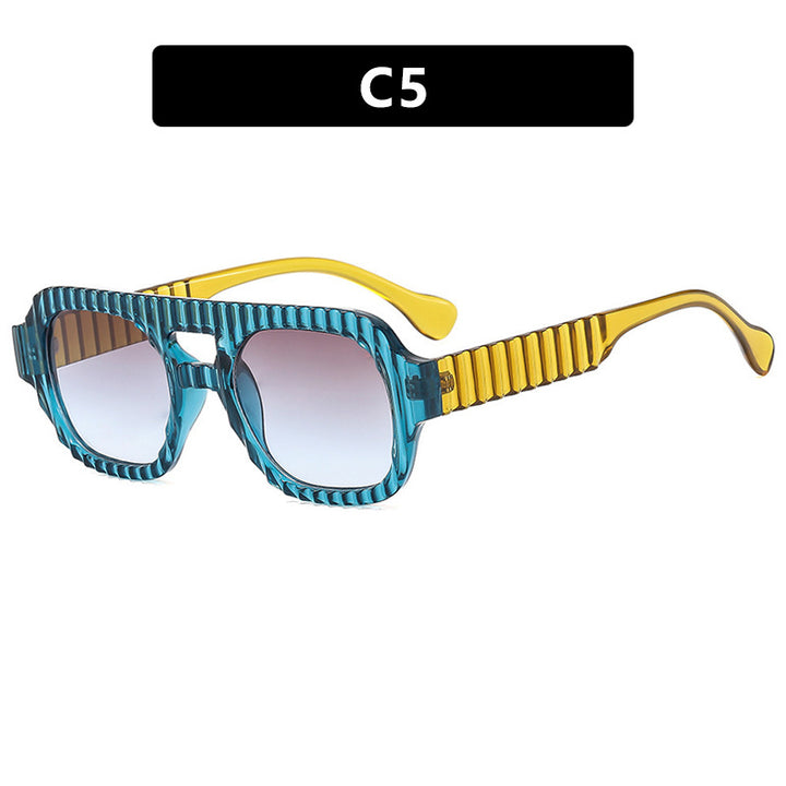 Damen geometrische Sonnenbrille mit raffiniertem Strukturdesign Karnz