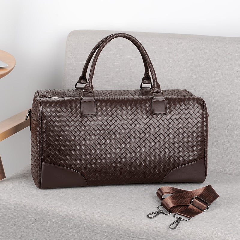 Woven Leather Travel Duffel Karnz