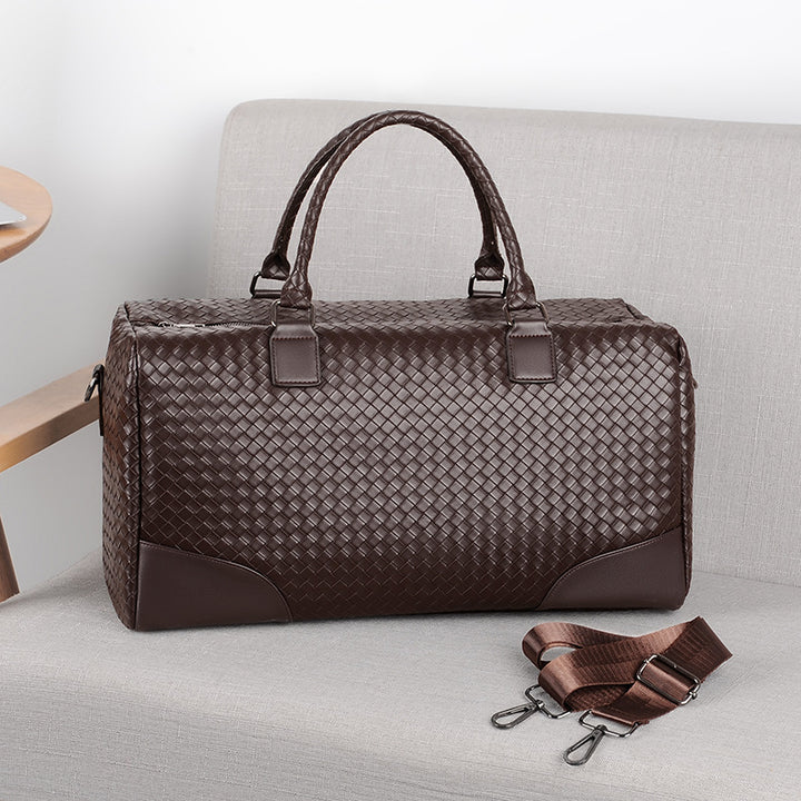 Woven Leather Travel Duffel Karnz