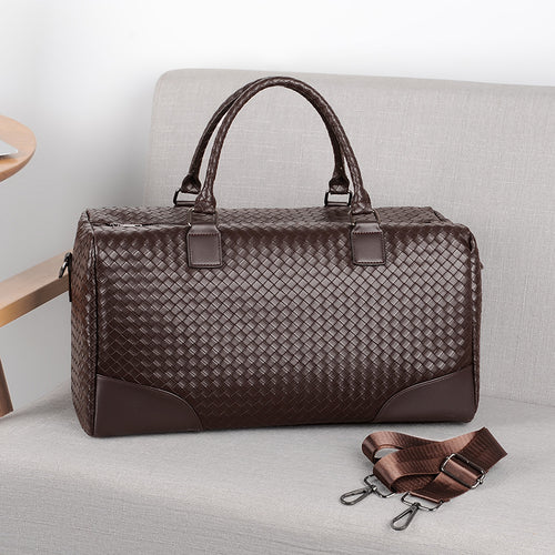Woven Leather Travel Duffel Karnz
