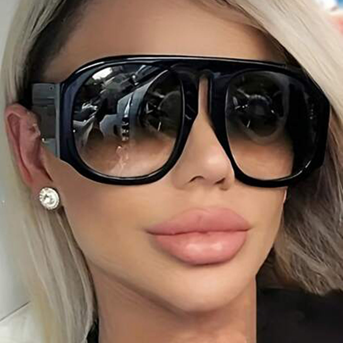 Damen oversized Sonnenbrille mit breitem Rahmen und hoher UV-Schutz Karnz