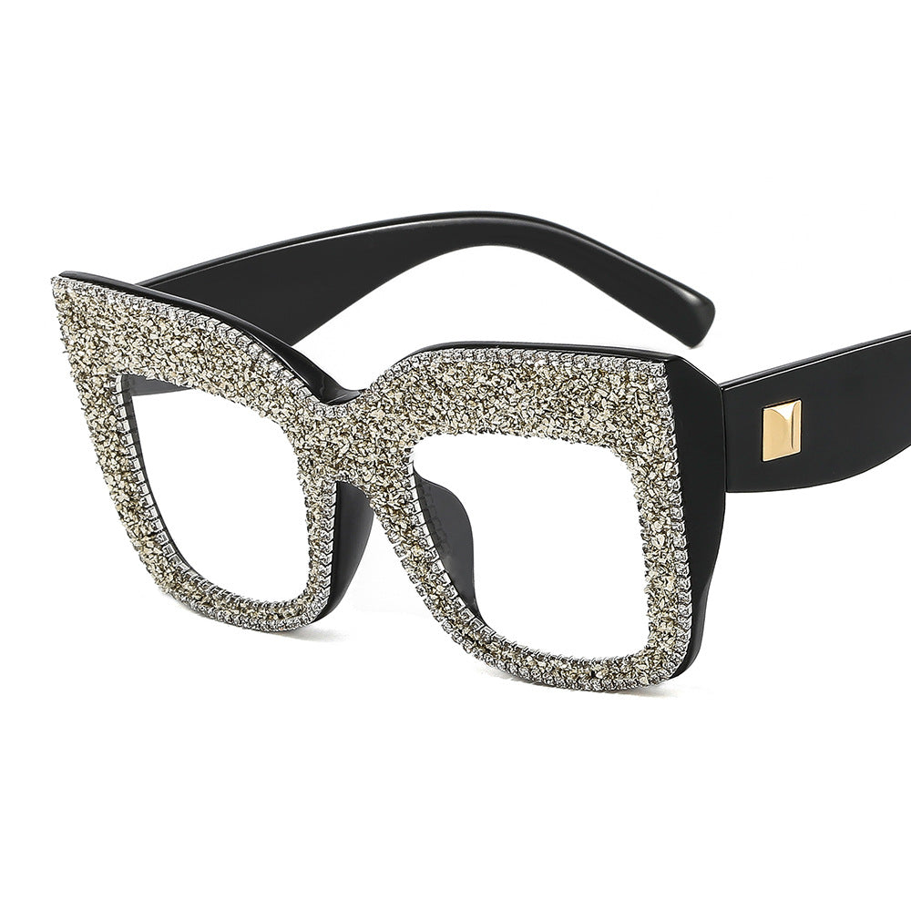 Damen auffällige Statement-Sonnenbrille mit glamourösem Rahmen Karnz