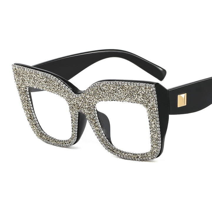 Damen auffällige Statement-Sonnenbrille mit glamourösem Rahmen Karnz