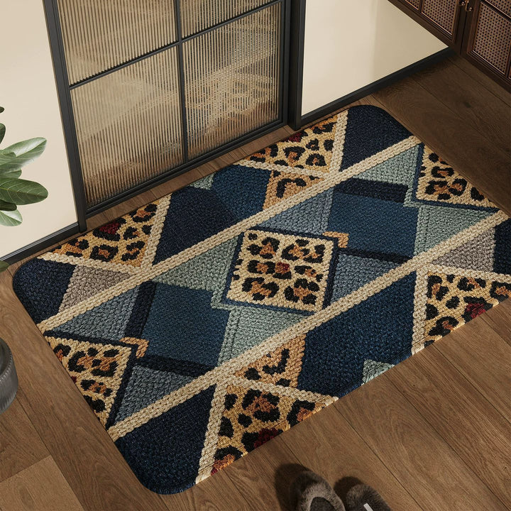 Spaßiger und bunter Patchwork-Teppich Karnz