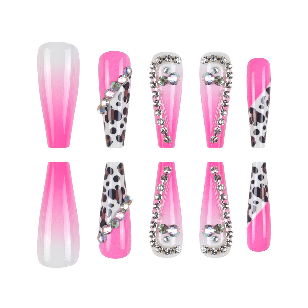 Glamorous Stiletto Press-On Nagelset mit Edelstein-Akzenten Karnz