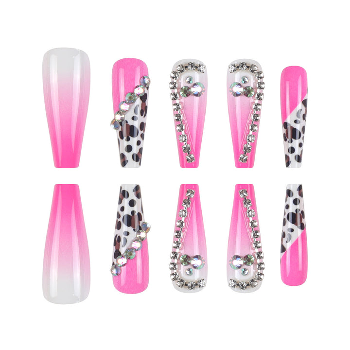 Glamorous Stiletto Press-On Nagelset mit Edelstein-Akzenten Karnz