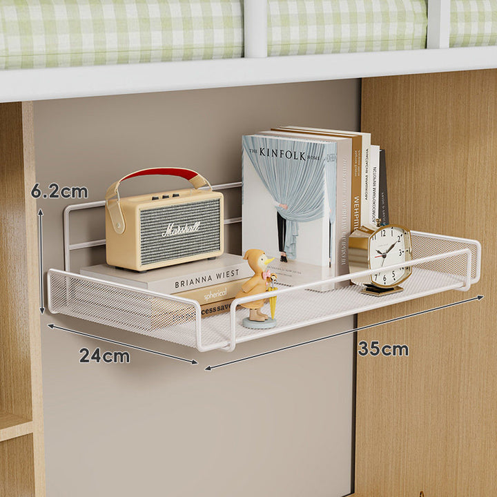 Niedrigprofiliertes Mesh-Unter-Schienen-Organizer-Regal für Bettgestelle und Etagenbett-Schienen