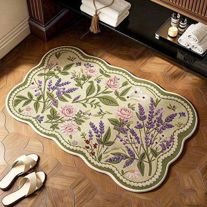 Floral gemusterte Memory-Schaum-Badmatte