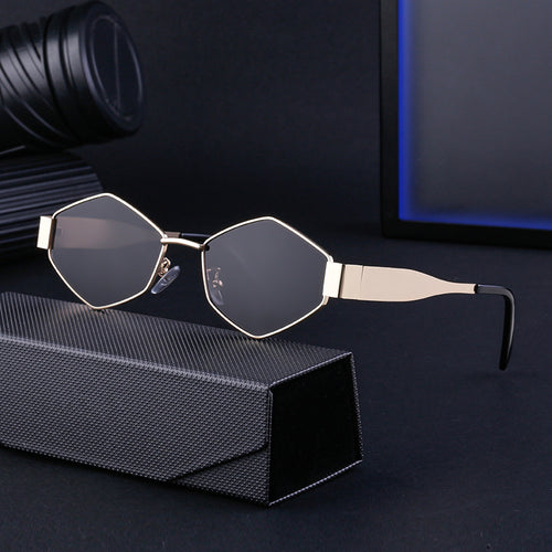 Damen geometrische Sonnenbrille mit modernem Rahmen Karnz