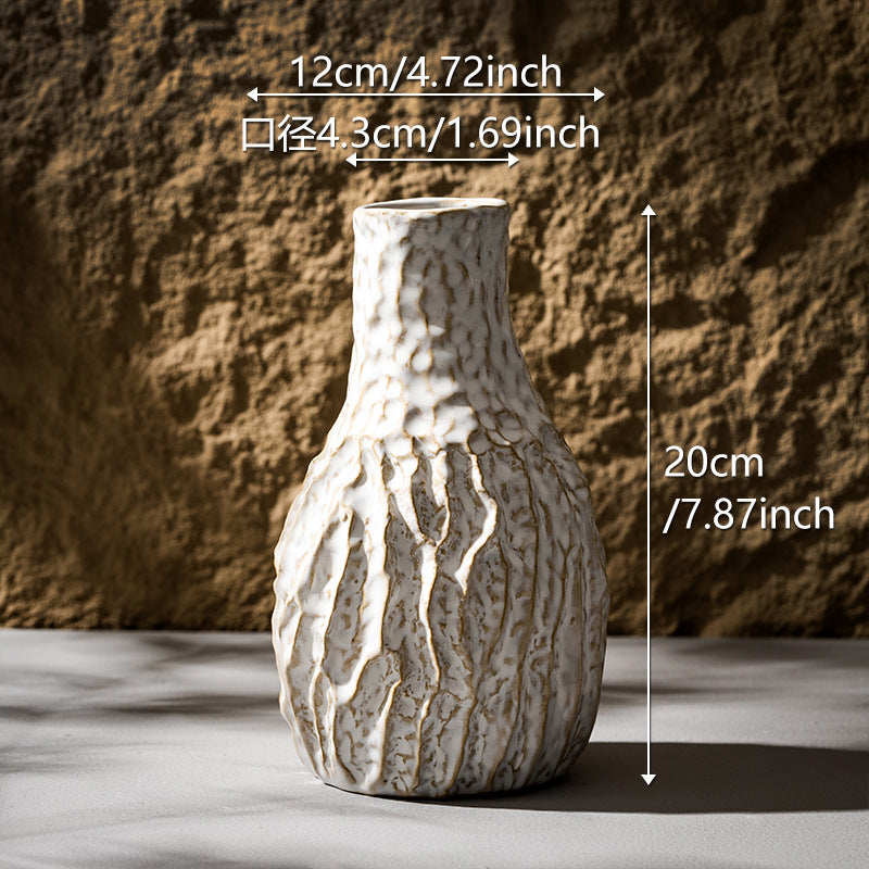 Texturiertes rustikales handgemachtes keramisches Tisch-Drop-Vase