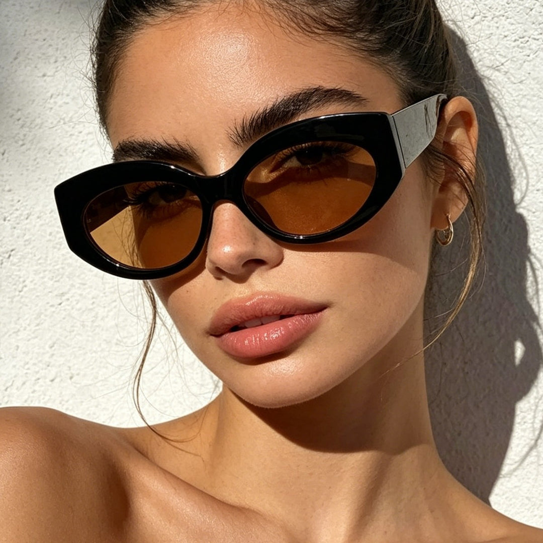 Damen Cat-Eye Sonnenbrille mit verspieltem Transparenzdesign Karnz