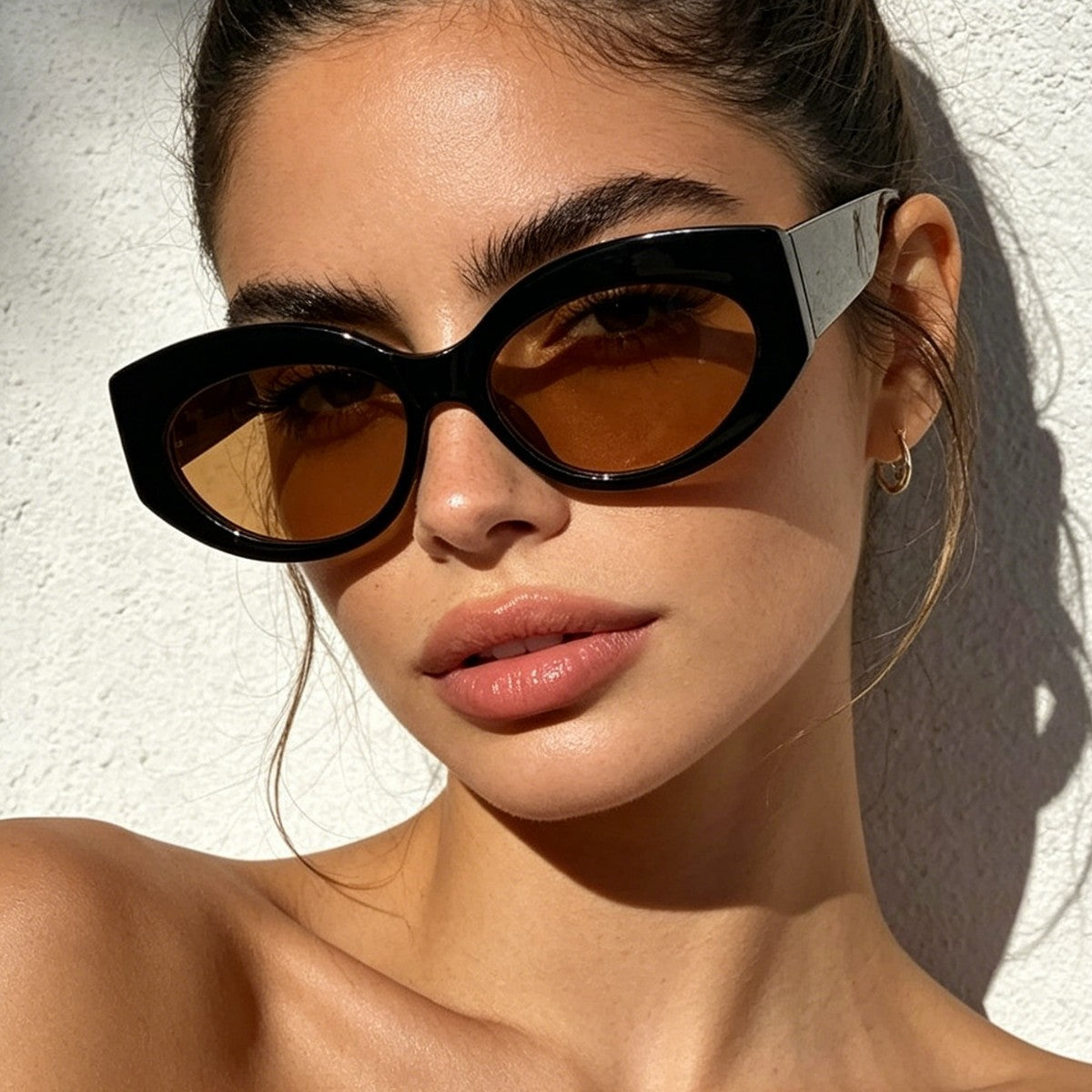Damen Cat-Eye Sonnenbrille mit verspieltem Transparenzdesign Karnz