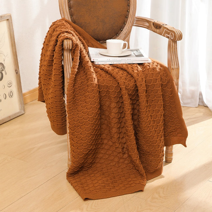 Texturiertes Strickwurfdecke