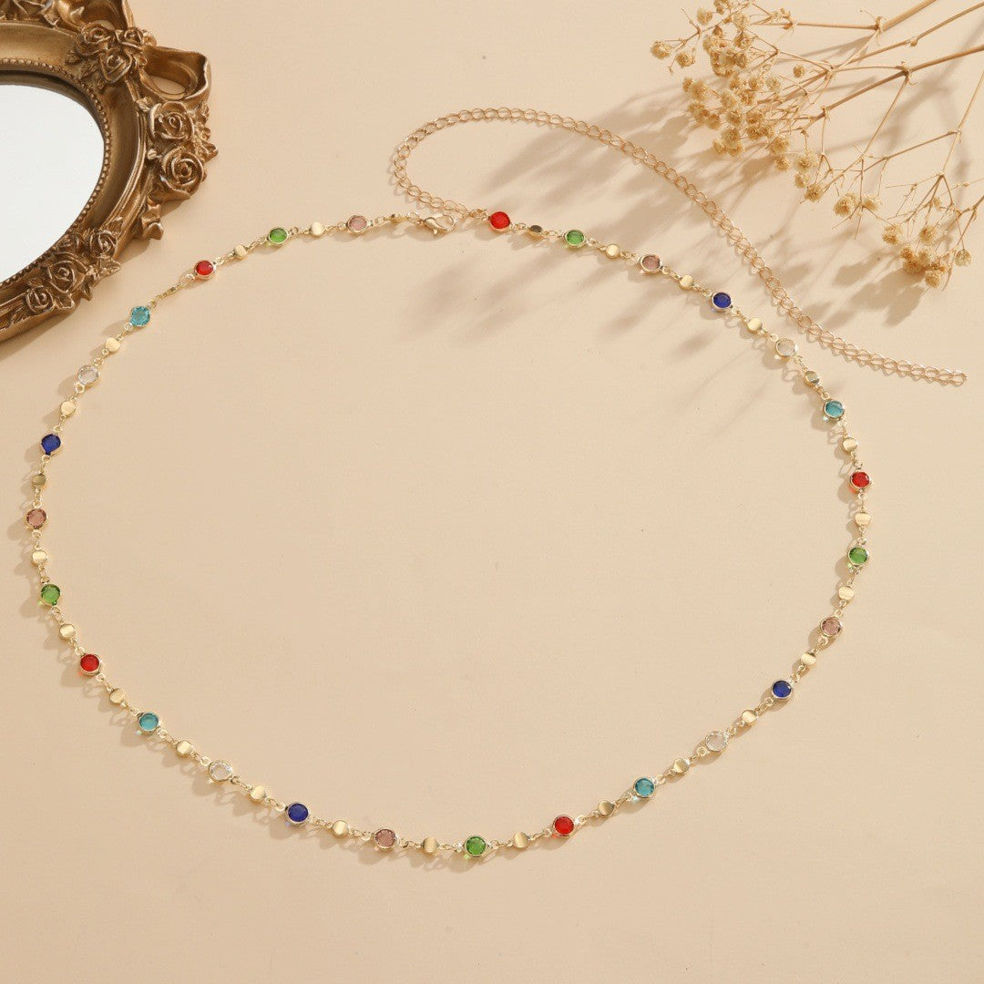 Bunte Edelstein Brillen Kette Karnz