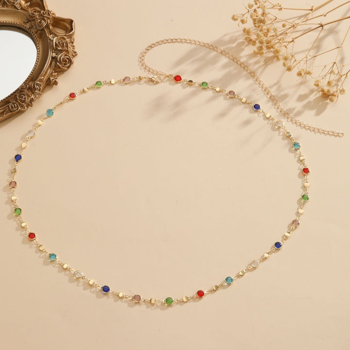 Bunte Edelstein Brillen Kette Karnz