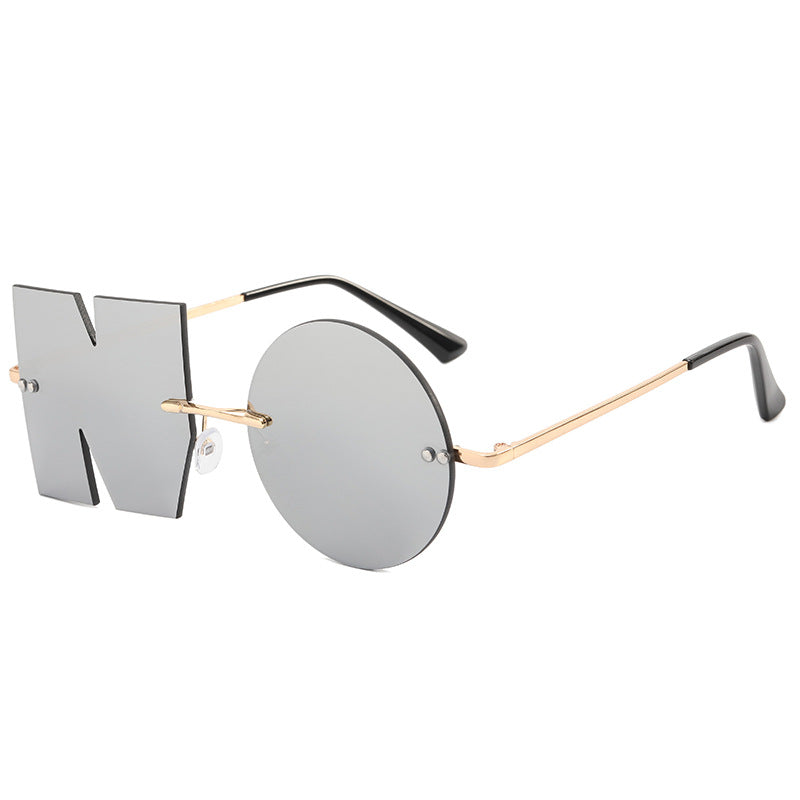 Damen außergewöhnliche geometrische Sonnenbrille mit markantem Design Karnz