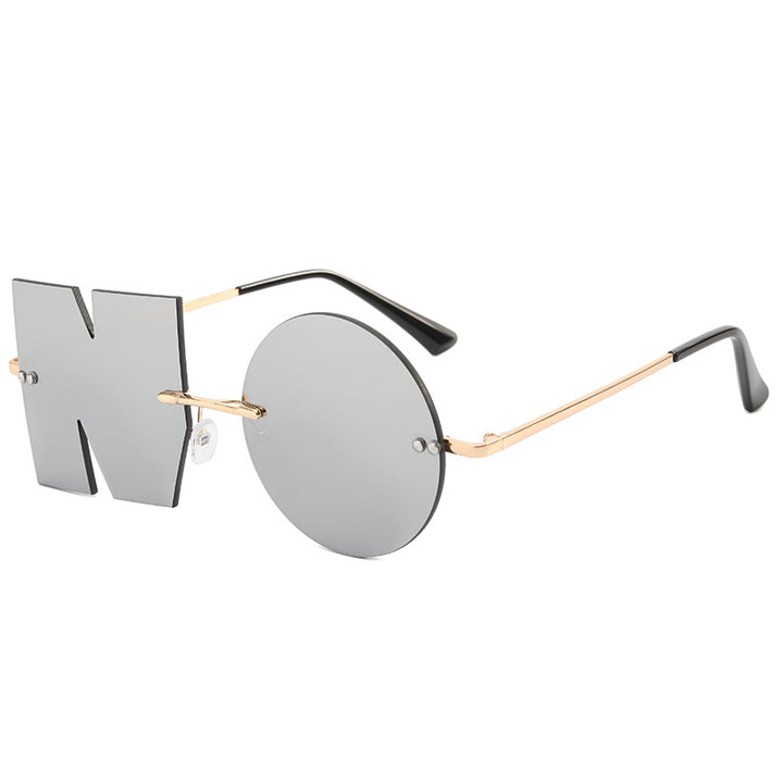 Damen außergewöhnliche geometrische Sonnenbrille mit markantem Design Karnz