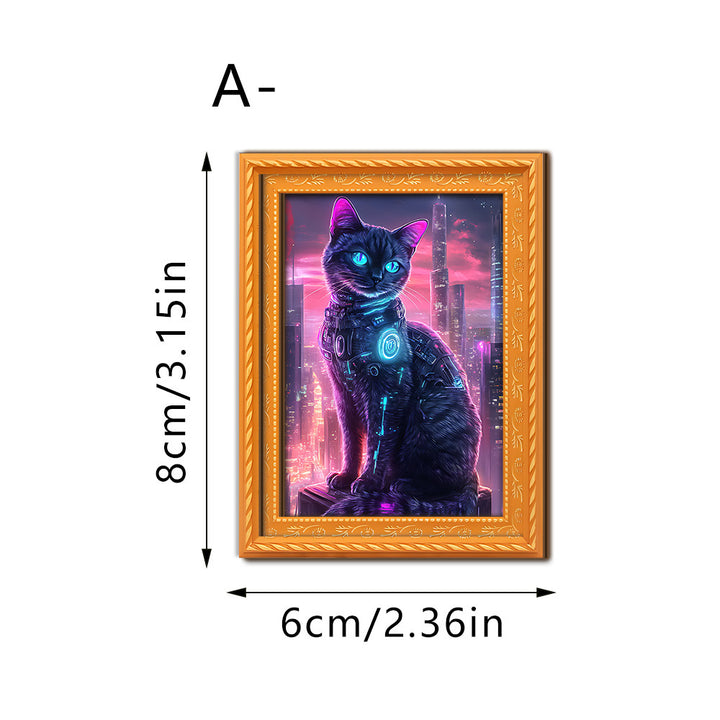 Dekorative Katzenkunst mit futuristischem Design Karnz