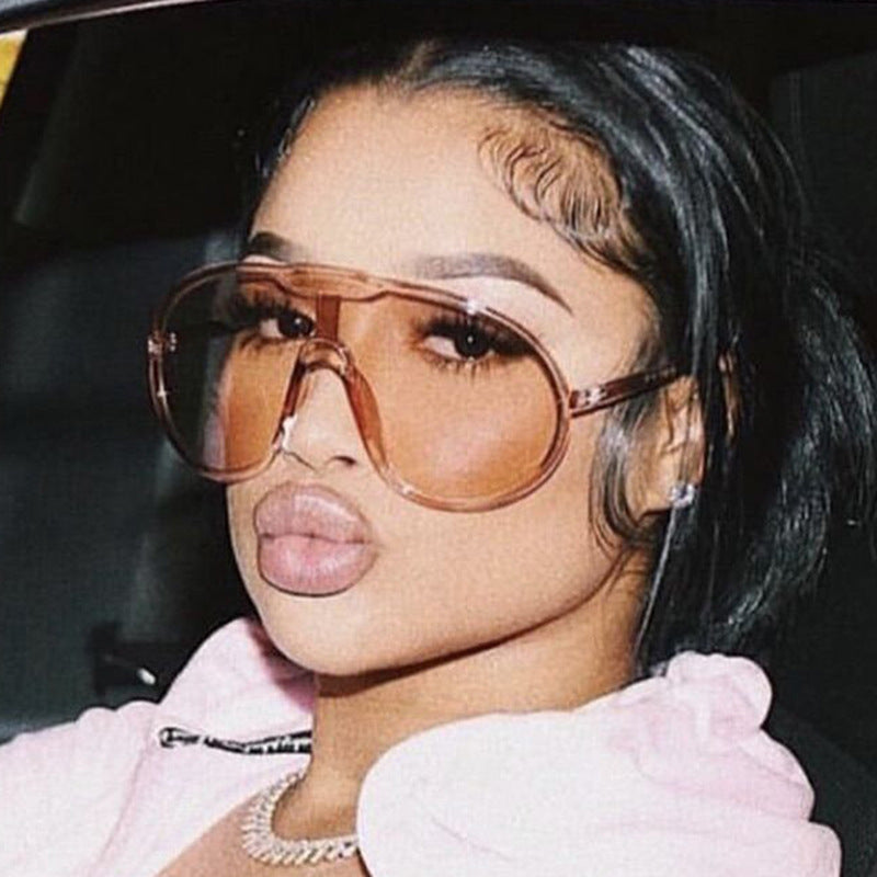 Damen futuristische transparente Sonnenbrille mit eleganter Form Karnz