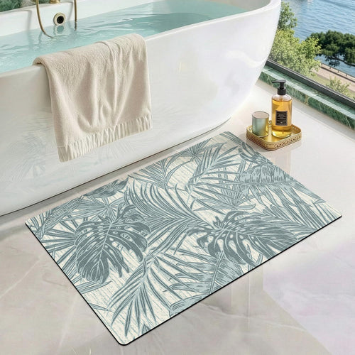 Plüsch-Badezimmermatte im tropischen Design