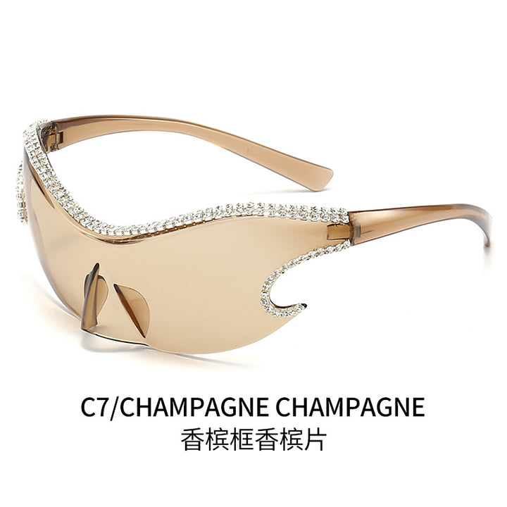 Damen Glamouröse Sonnenbrille mit funkelndem Strassbesatz Karnz