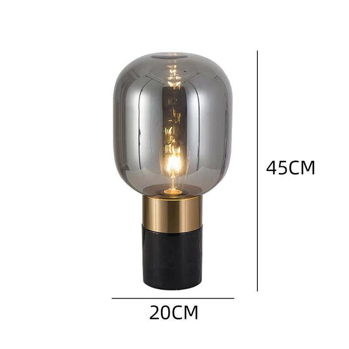 Zeitgenössische Glas Tischlampe mit metallischer Basis