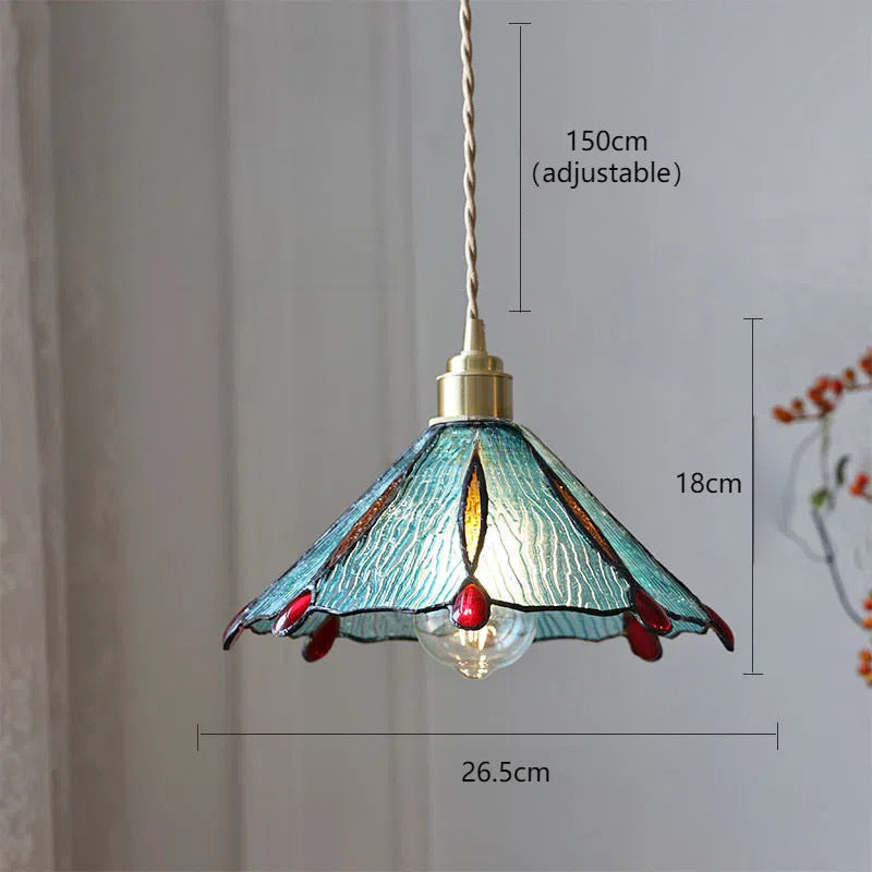 Verstellbare Vintage-Glas-Hängeleuchte