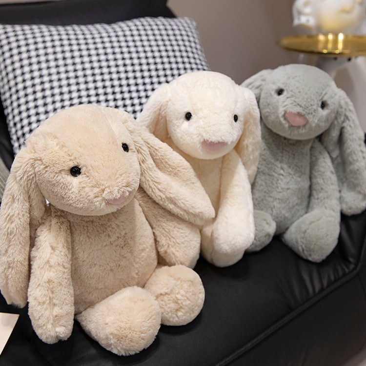Plüsch-Langohren-Sitzender Hase Kuschelpuppe mit ultra-weichem Kunstfell und gestickten Details Karnz