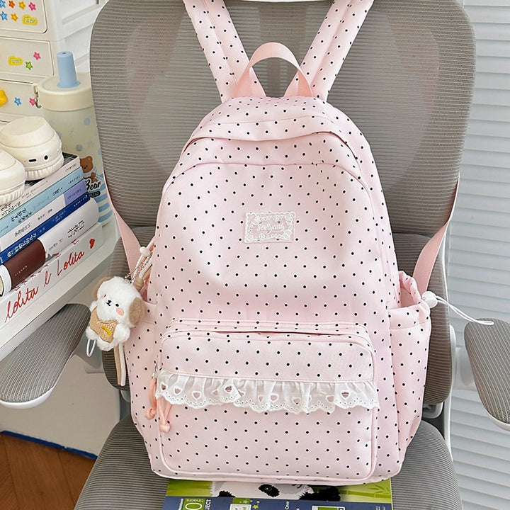Verspielt gepunkteter Druck Rucksack Karnz