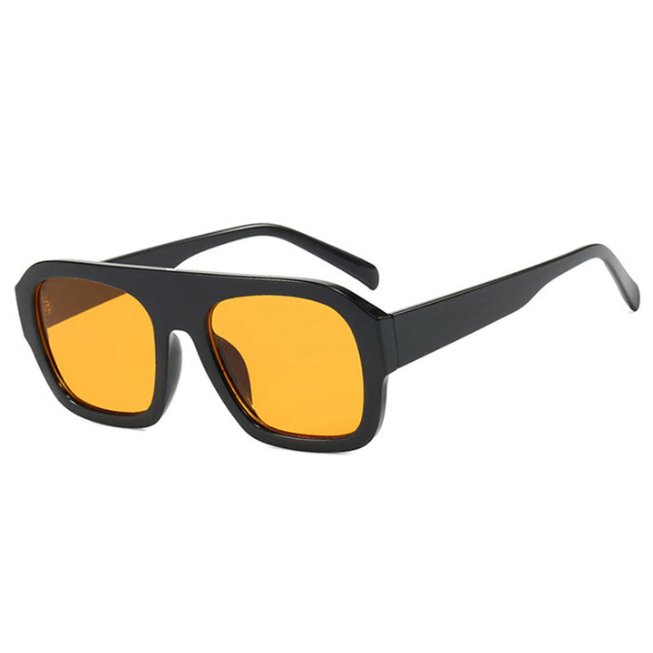 Damen modische Sonnenbrille mit robustem Rahmen und breiten Gläsern Karnz