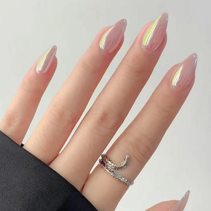 Glänzende Stiletto Druck-Nägel