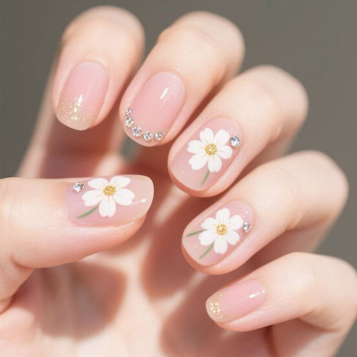 Blumenmuster Press-On Nagelkunst Tipps Karnz