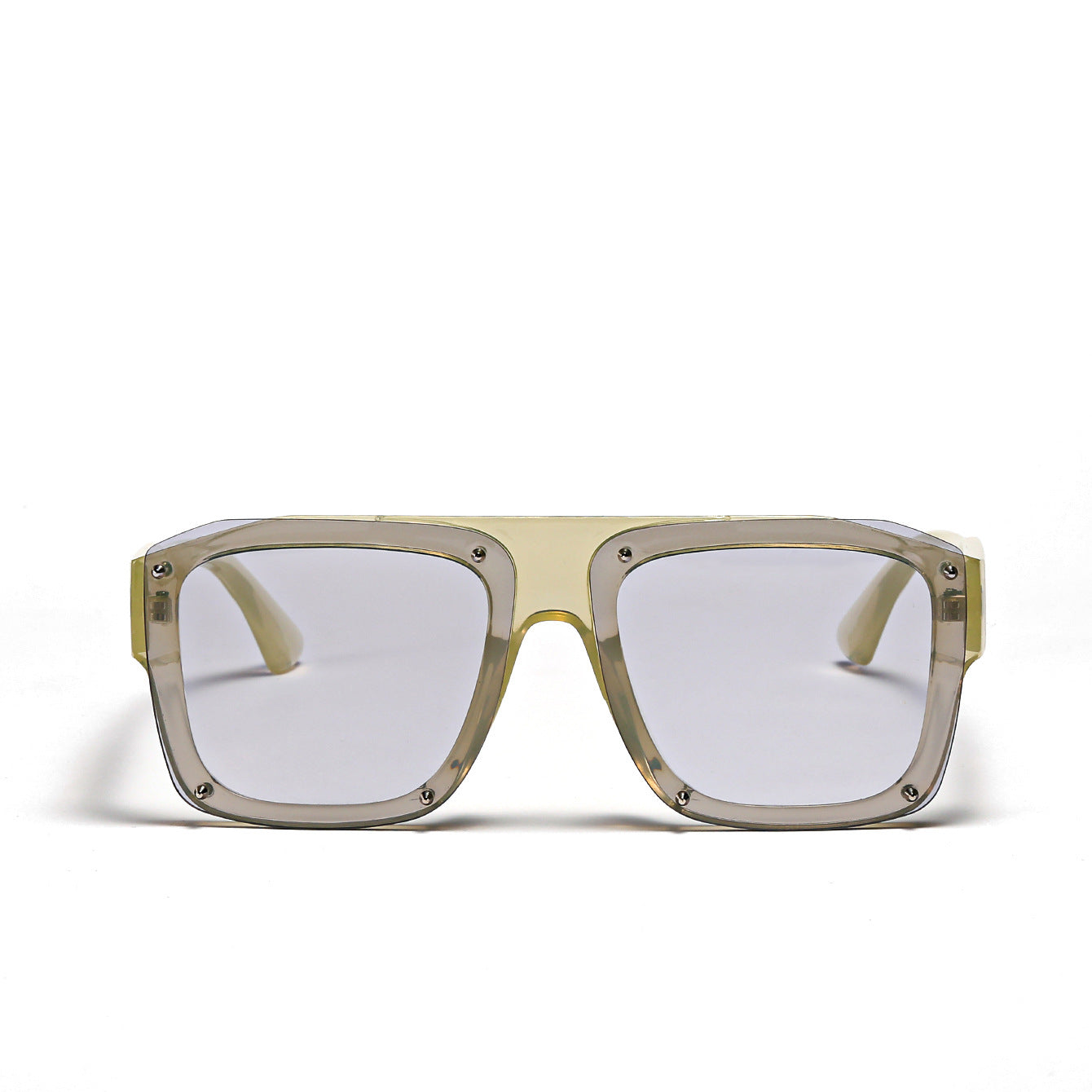 Damen Square-Sonnenbrille mit modischem transparentem Rahmen Karnz