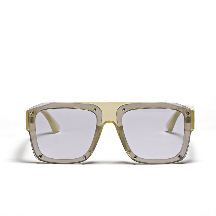 Damen Square-Sonnenbrille mit modischem transparentem Rahmen Karnz