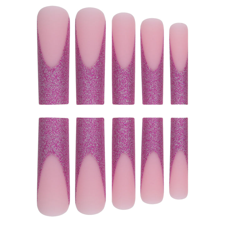 Glamouröse Glitter-Akzent Stiletto Press-On Nägel Karnz