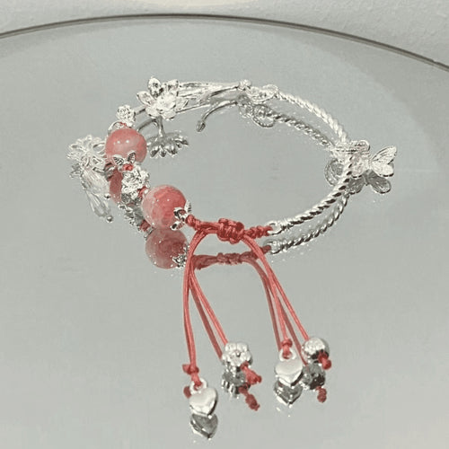 Verstellbares Edelstein Charm Armband Karnz