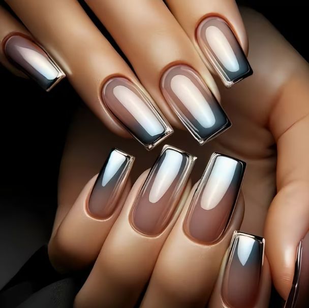 Premium Glänzende Ombre Nagelverlängerungen Karnz