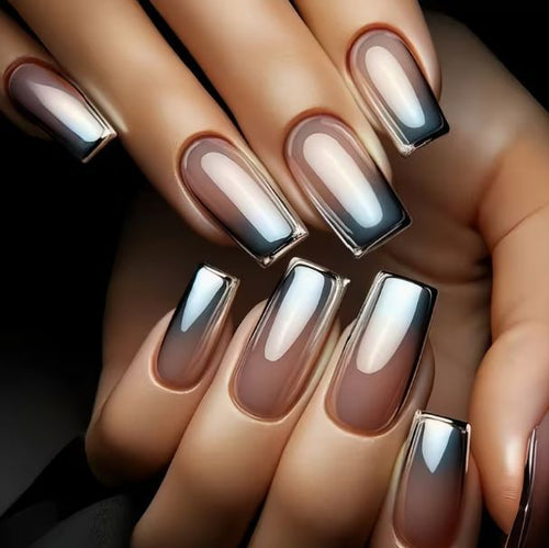 Premium Glänzende Ombre Nagelverlängerungen Karnz