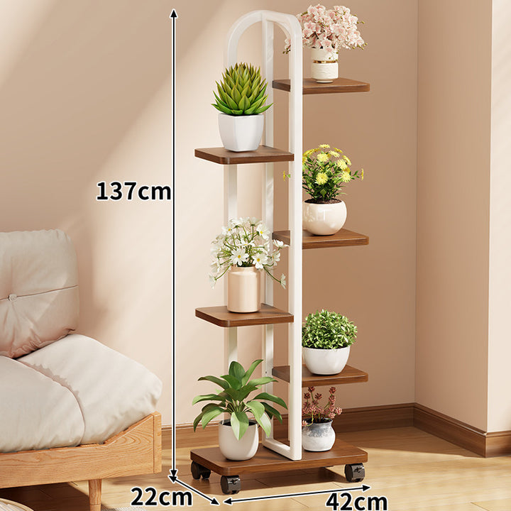 Rollendes vertikales Pflanzendisplay-Regal mit Bogengriff