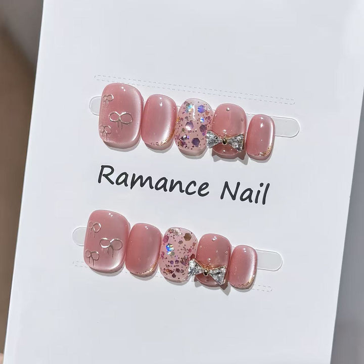 Glamouröse Strass Press-On Nagelset Karnz