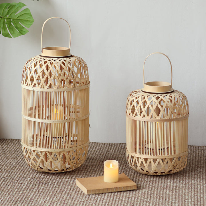 Stilvolle Rattan Laterne Karnz