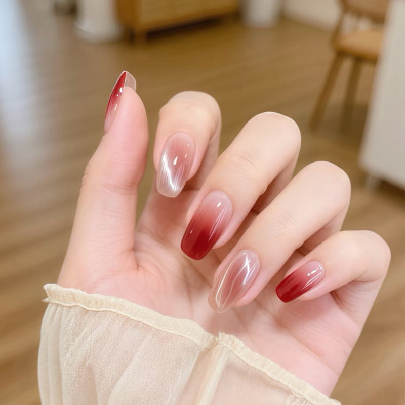 Elegante allmähliche Ombre Press-On Nagelset Karnz