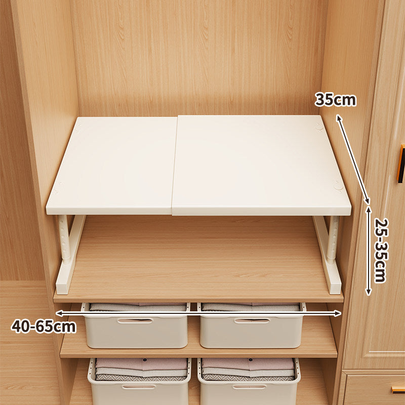 Erweiterbare Klappkleiderschrank-Regalplatte mit teleskopischer Unterstützung