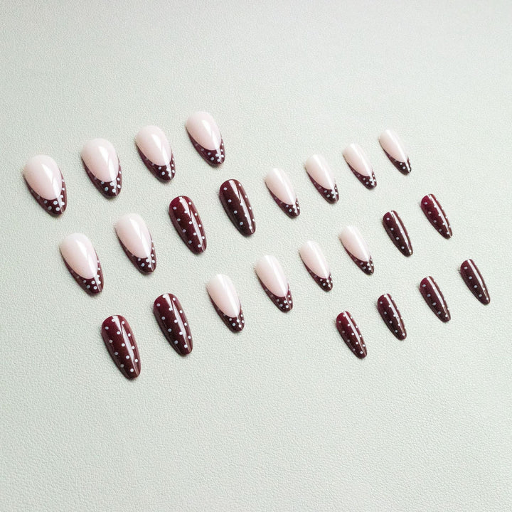 Elegantes abstraktes französisches Nagelkunst-Set