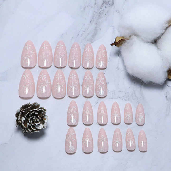 Frosted Snowflake Press-On Nagel Set Karnz