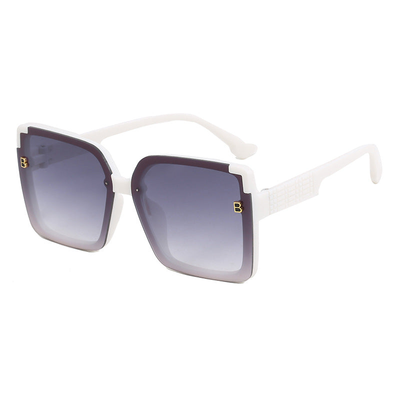 Damen modische quadratische Sonnenbrille mit strukturierter Bügelgestaltung Karnz
