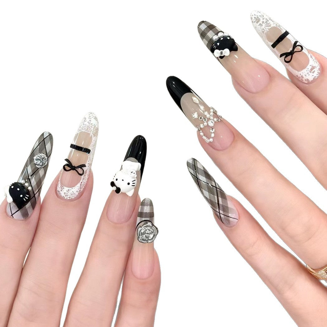 Glitzerndes 3D Press-On Nagelset Karnz