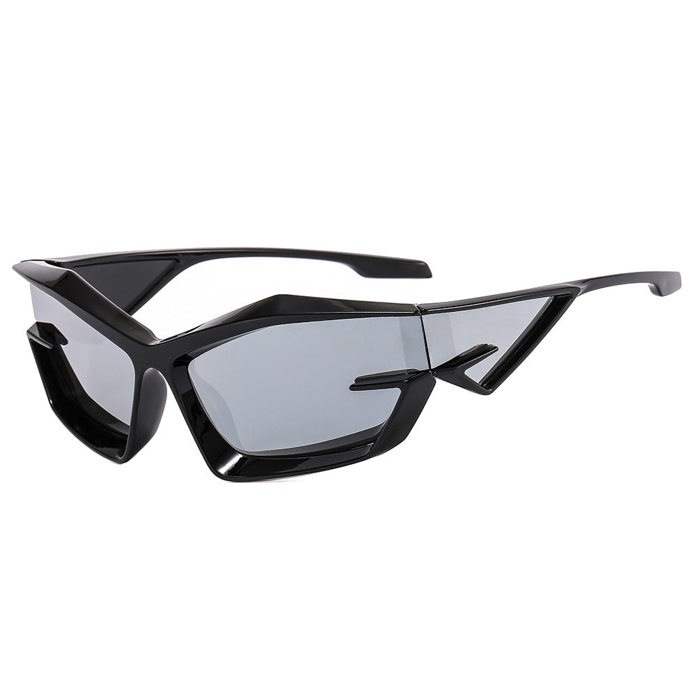 Damen futuristische Sonnenbrille mit einzigartigem Polygon-Design Karnz
